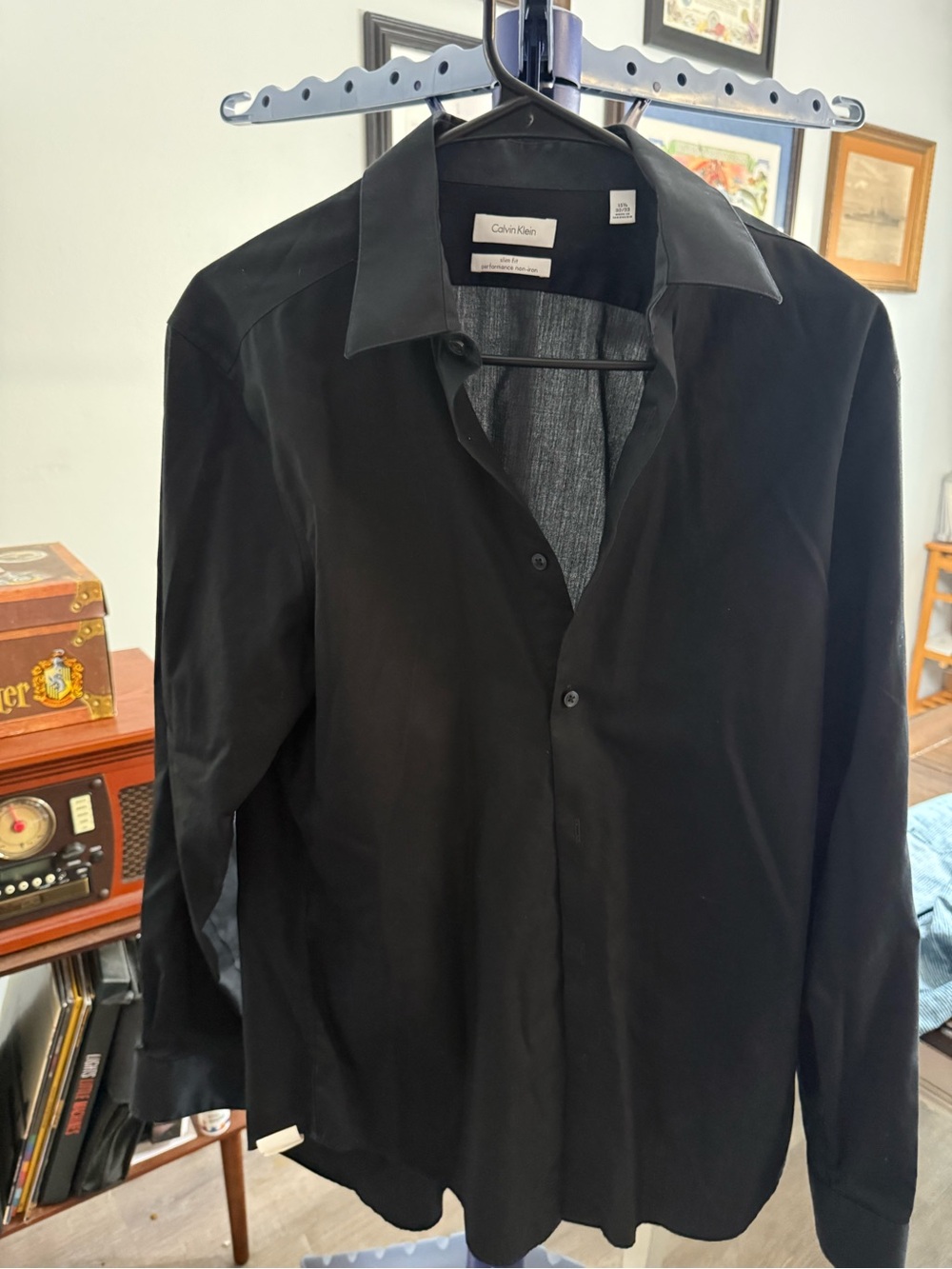 Calvin Klein Black Slim-Fit Button Shirt